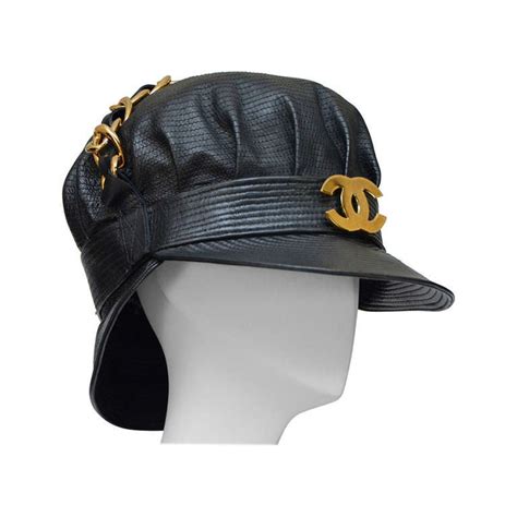 chanel leather hat|Chanel hats for sale.